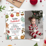 Convites Natal Cookie Winter Onederland Aniversário Foto<br><div class="desc">Natal Cookie Winter Onederland Aniversário Foto Convite</div>
