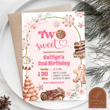 Natal Cor-de-Rosa Dois Aniversário de 2 anos Doce