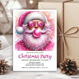 Convites Natal Cor-de-Rosa Imprimível do Papai Noel Chiclet
