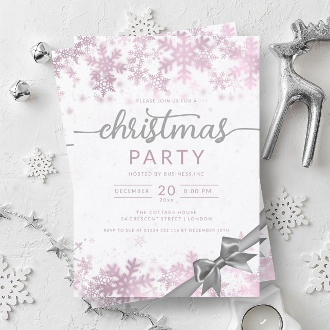 Convites Natal da Companhia Maravilha de Inverno rosa Doura (Rose Gold Winter Wonder Company Christmas Invitation)