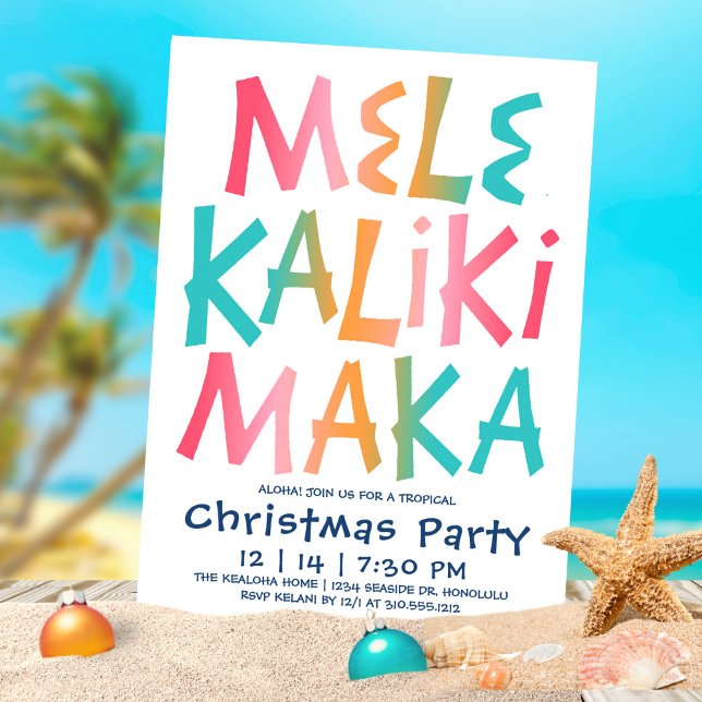 Convites Natal da Tipografia Tropical Mele Kalikimaka (Criador carregado)