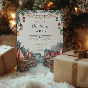 Convites Natal da vila de inverno festiva
