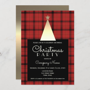 Convites Natal da Xadrez de Buffalo Vermelho