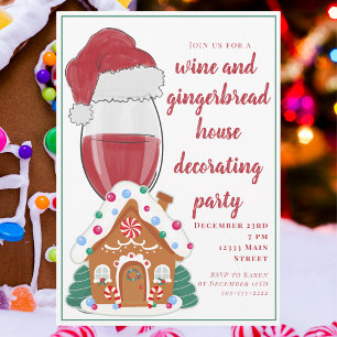 Convites Natal das Mães com Vinho e Decoração de Casa de Pã