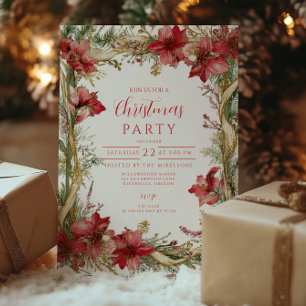 Convites Natal de Amarílis Vermelha