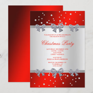 Convites Natal de Arcos e Pérolas de Diamante Clássicos