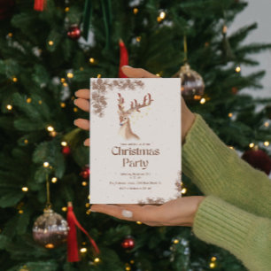 Convites Natal de Deer e Pine Cone