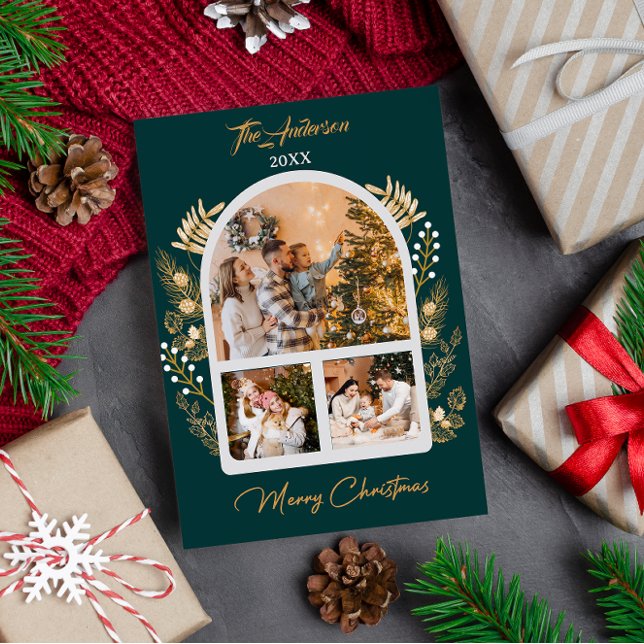 Convites Natal de Feriado em Arch do ouro (Criador carregado)