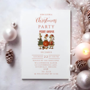 Convites Natal de Ganso Vintage