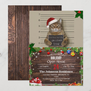 Convites Natal de Gato de Mugshot