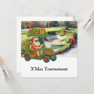 Convites Natal de Golfe com Papai Noel no Verde