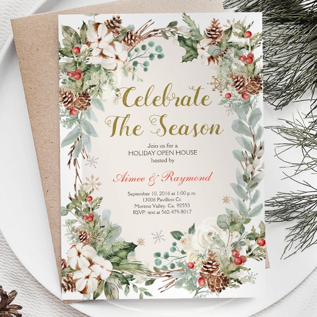 Convites Natal de inverno Celebra a estação aberta (Criador carregado)