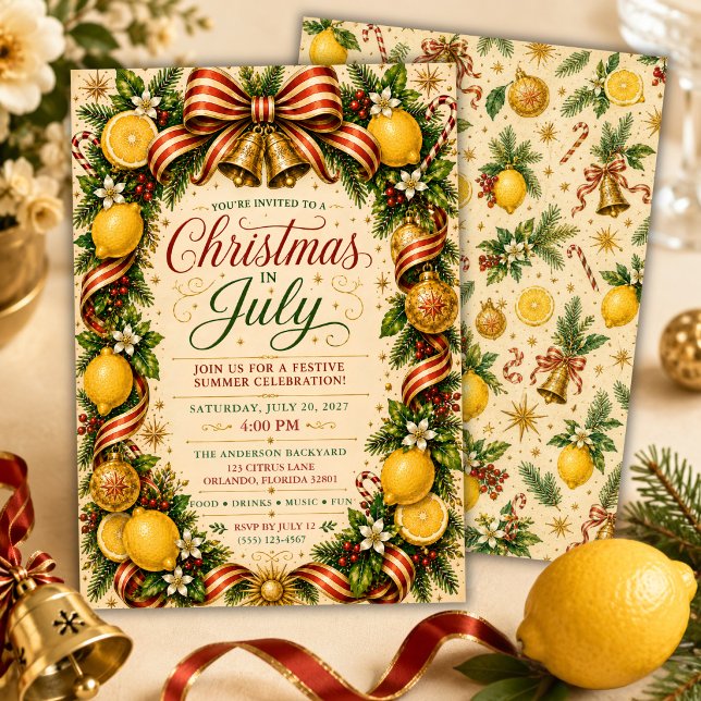 Convites Natal de Limão Siciliano em Julho (Criador carregado)
