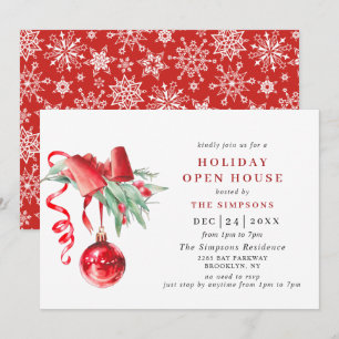 Convites NATAL DE NATAL DE ÓRNOMO DE Aquarelas HOLIDAY CAS
