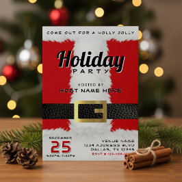 Convites Natal de Natal de Santa Claus, Feriado Vermelho e