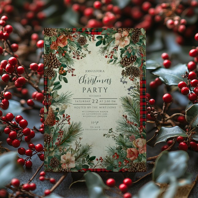 Convites Natal de Pinheiro de Fruta de Inverno (Criador carregado)