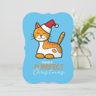 Convites Natal de Puro Gato Laranja Personalizável