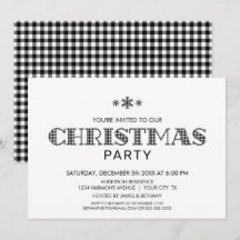 Natal de Xadrez Mínima Preta e Branca