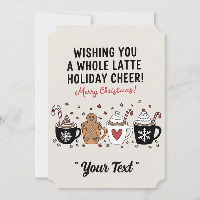 Convites Natal Desejando a Você Todo o Café com Leite de Al (Frente)