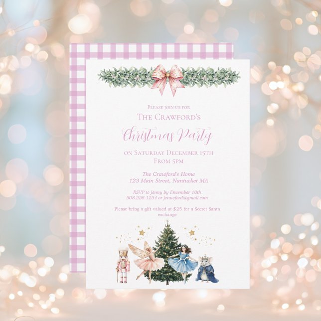Convites Natal do Ballet Quebra-Nozes  (Nutcracker Ballet Christmas Party Invitation)