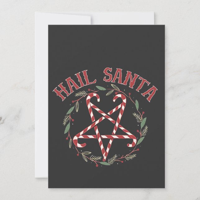 Convites Natal do Diabo Hail Satan Krampus Natal Doces  (Frente)