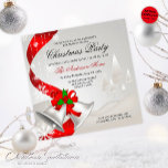 Convites Natal do Elegante Red Loop Silver<br><div class="desc">Circuito vermelho elegante, convite de natal de sinos prateados. O texto pode ser alterado utilizando o menu "Detalhes" à direita. Para ajustado de tudo para as suas necessidades, clique no botão "Personalizar" e você pode alterar o estilo e a cor do texto. Outras cores estão disponíveis. Por favor, contacte-me se...</div>