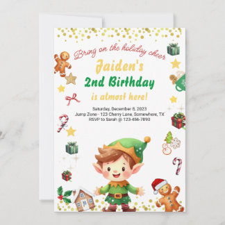 Convites Natal do Holiday Birthday Boy Winter Elf