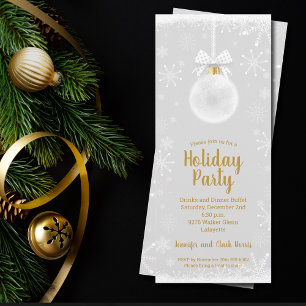 Convites Natal do Ornamento do Floco de Neve Elegante