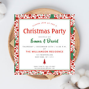 Convites Natal do Padrão Folkart Floral escandinavo