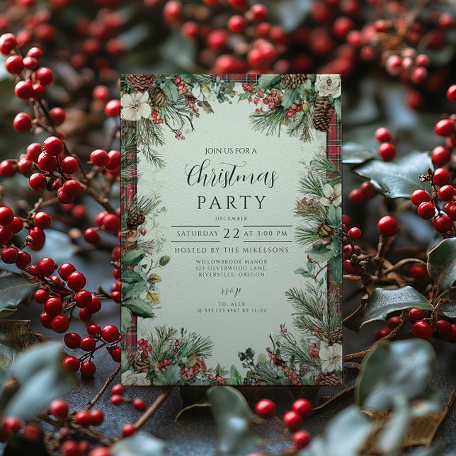 Convites Natal do Tartan Feriado (Criador carregado)