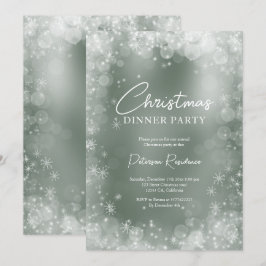 Convites Natal elegante para neve esfestiva verde branca