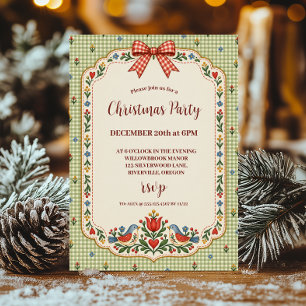 Convites Natal em Arte Popular Grandmillennial em Xadrez