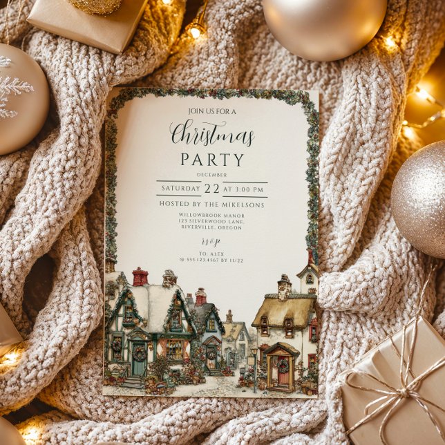 Convites Natal em Cabana Rústica de Inverno (Criador carregado)