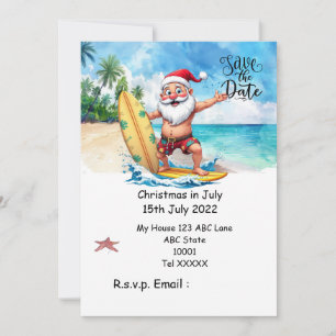 Convites Natal em Julho com PAPAI NOEL Reserve a data