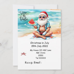 Convites Natal em Julho com PAPAI NOEL Reserve a data