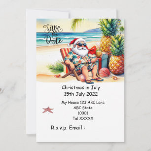 Convites Natal em julho com PAPAI NOEL Reserve a data