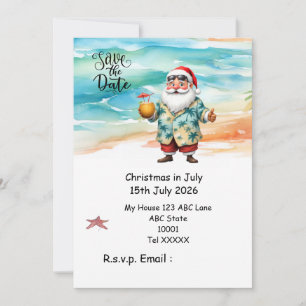 Convites Natal em Julho com PAPAI NOEL Salve a data