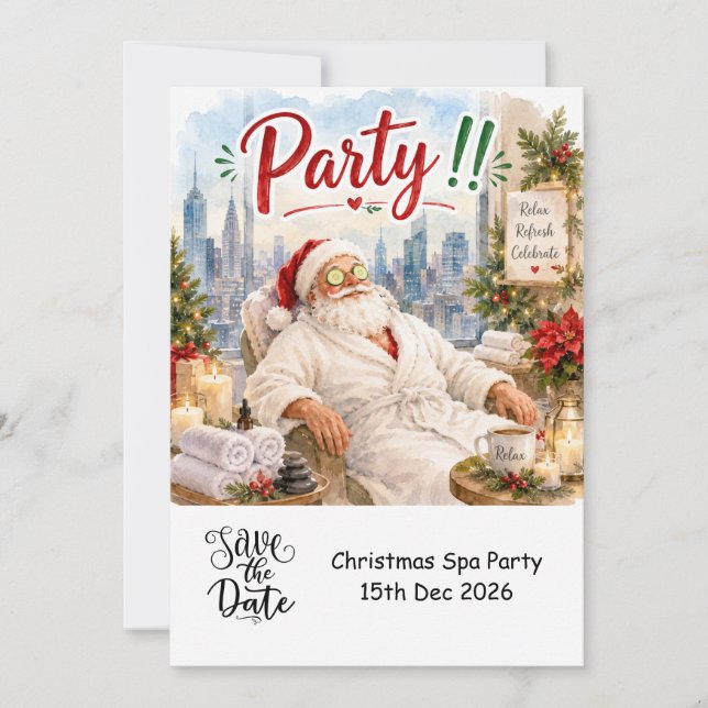 Convites Natal em Julho com PAPAI NOEL Salve a data (Frente)