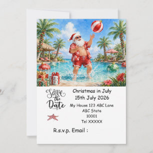 Convites Natal em Julho com PAPAI NOEL Salve a data