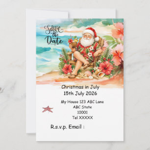 Convites Natal em julho com PAPAI NOEL Salve a data