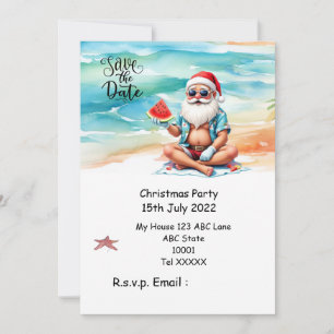 Convites Natal em julho com PAPAI NOEL Salve a data