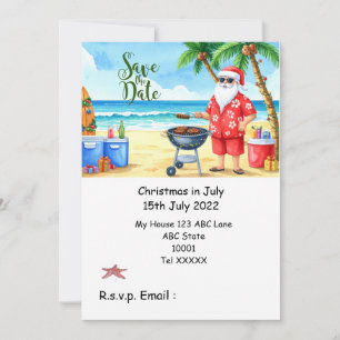 Convites Natal em julho com PAPAI NOEL Salve a data 