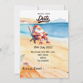 Convites Natal em julho com SANTA CLAUS Salve a data