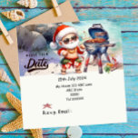 Convites Natal em julho com SANTA CLAUS Salve a data<br><div class="desc">"Ho, ho, ho! Prepare-se para celebrar o Natal em julho com o próprio Pai Natal! Junte-se a nós para uma festa de verão cheia de sol, areia e alegria de férias. Papais noeis serão fazer uma aparência especial para espalhar alegria e risos enquanto nos divertimos à beira-mar e curtimos o...</div>