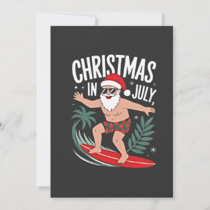 Convites Natal em Julho Engraçado Natal Santa Praia