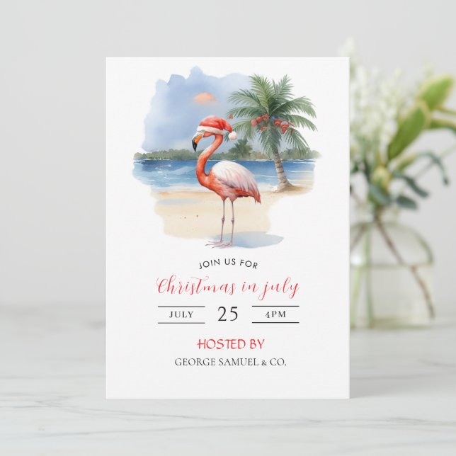 Convites Natal em julho Nome personalizado da empresa Logot (Em pé/Frente)