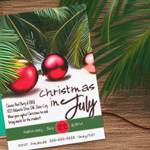 Natal Em Julho Palmeira Enfeites Vermelhos Tropica