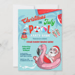 Convites Natal Em Julho Papai noel Festa Piscina Criança Ad<br><div class="desc">Um convite bonito e divertido em estilo. Tema: Natal em julho Ocasião: Aniversário ou Qualquer Evento. Estilo: Bonito,  Cheio,  Divertido. Cores: Vermelho,  Azul,  Verde. Gráficos: Papai Noel,  Piscina de Nado,  Melancia,  Chinelos,  Bola de Praia,  Flamingo Inflável.</div>