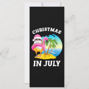 Convites Natal Em Julho Papai Noel Flamingo Piscina Verão