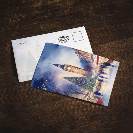 Convites Natal em Londres Big Ben Watercolor